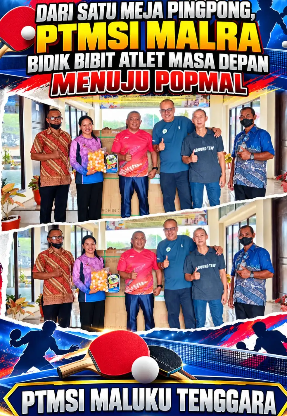 DARI SATU MEJA PINGPONG, PTMSI MALRA BIDIK BIBIT ATLET MASA DEPAN MENUJU POPMAL