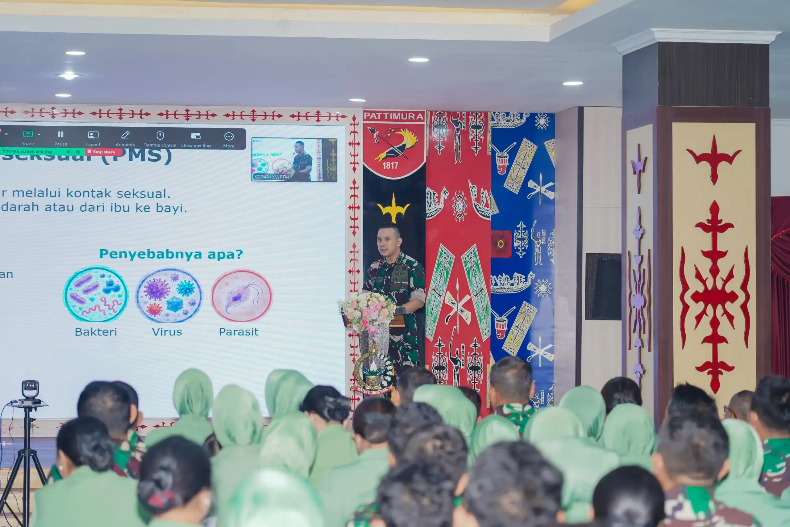 Wujudkan Keluarga Prajurit Sehat, Kodam XV/Pattimura Gelar Ceramah Kesehatan Bahaya PMS dan HIV