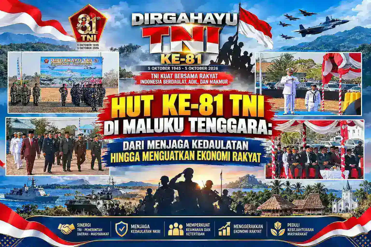 HUT KE-81 TNI DI MALUKU TENGGARA: DARI MENJAGA KEDAULATAN HINGGA MENGUATKAN EKONOMI RAKYAT