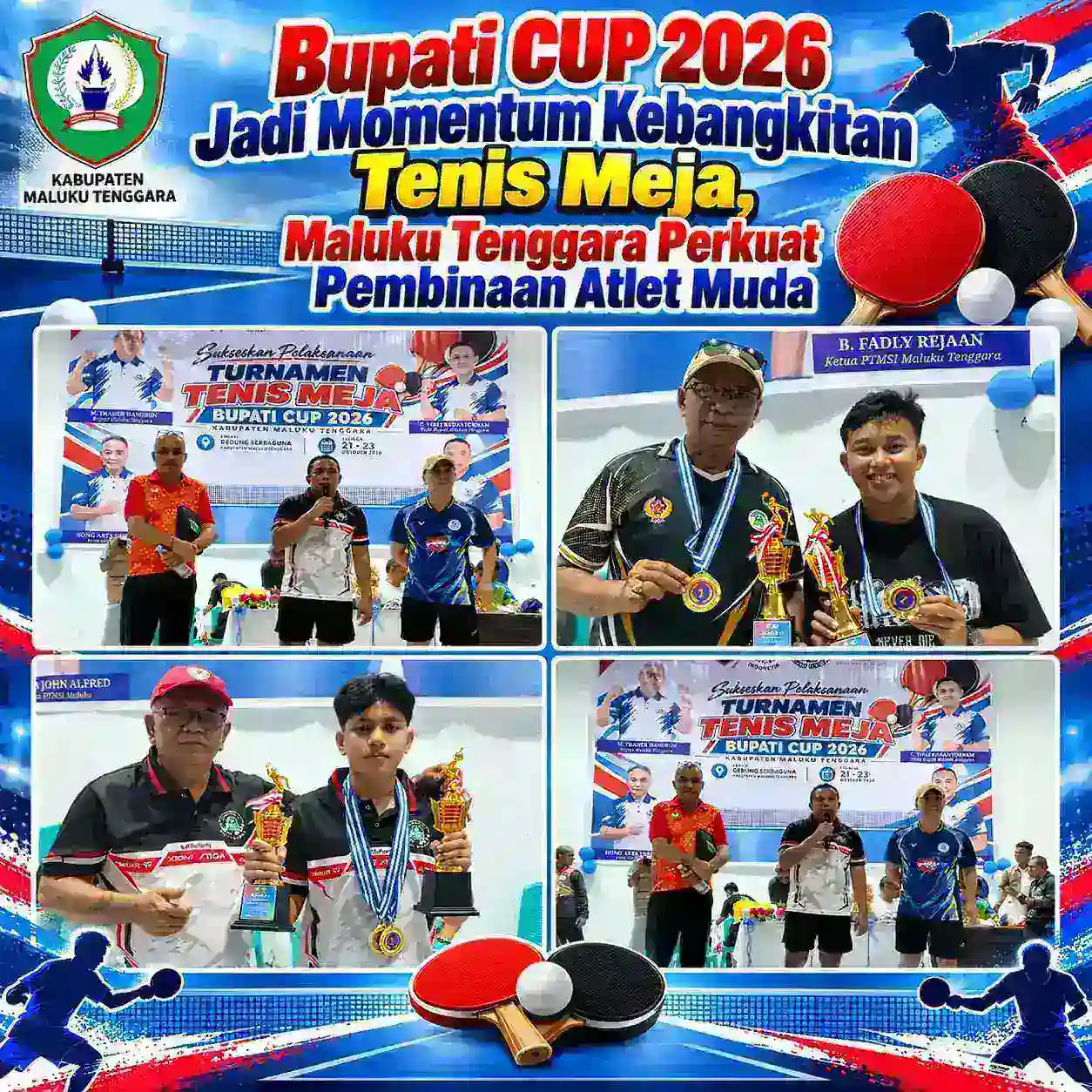 Bupati CUP 2026 Jadi Momentum Kebangkitan Tenis Meja, Maluku Tenggara Perkuat Pembinaan Atlet Muda