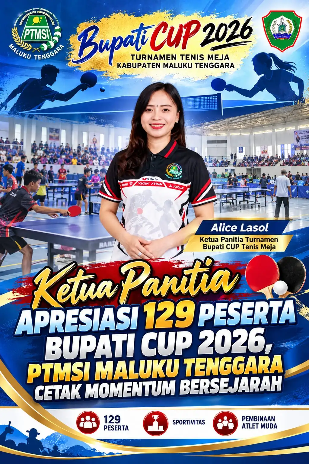 Ketua Panitia Apresiasi 129 Peserta Bupati Cup 2026, PTMSI Maluku Tenggara Cetak Momentum Bersejarah