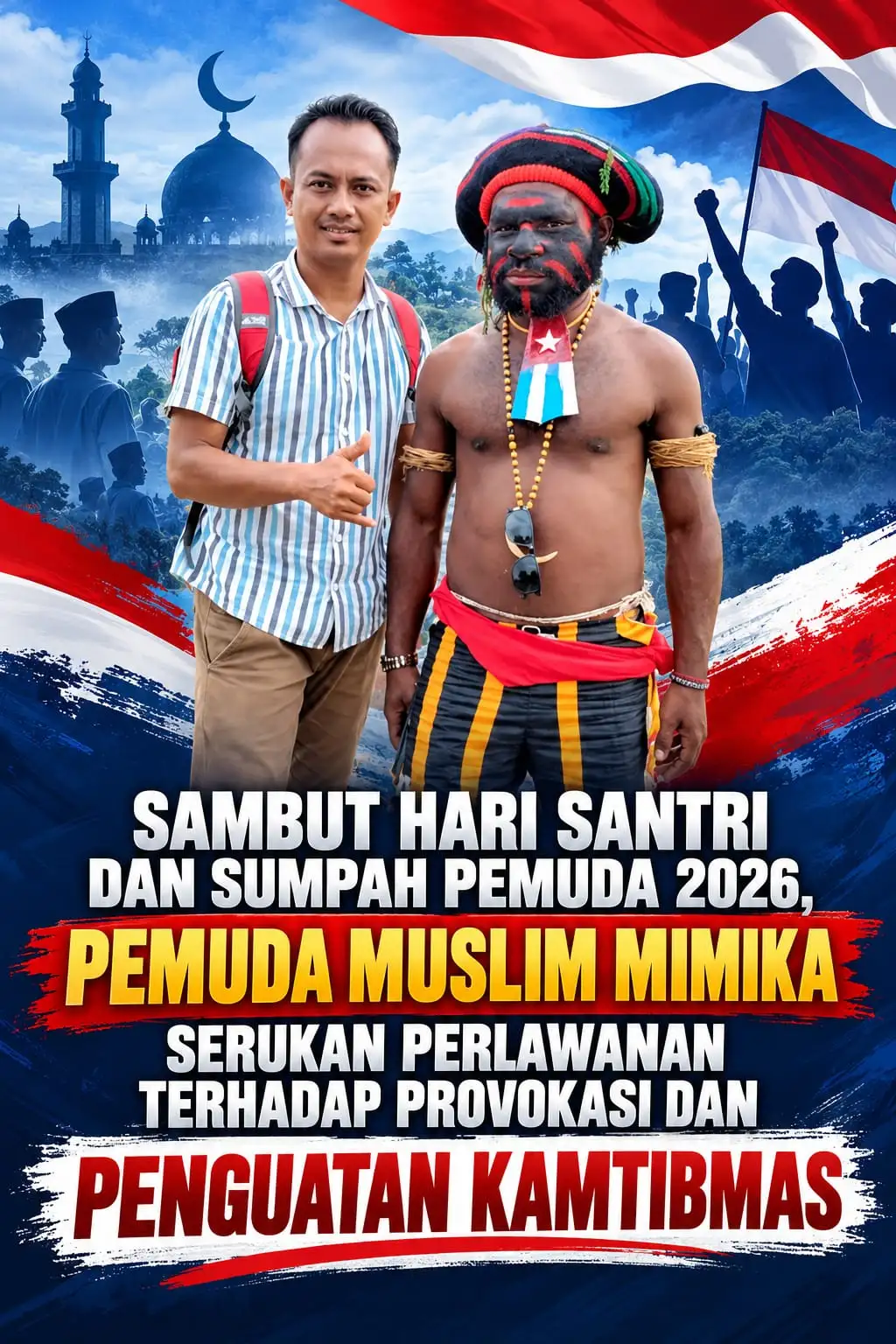 SAMBUT HARI SANTRI DAN SUMPAH PEMUDA 2026, PEMUDA MUSLIM MIMIKA SERUKAN PERLAWANAN TERHADAP PROVOKASI DAN PENGUATAN KAMTIBMAS