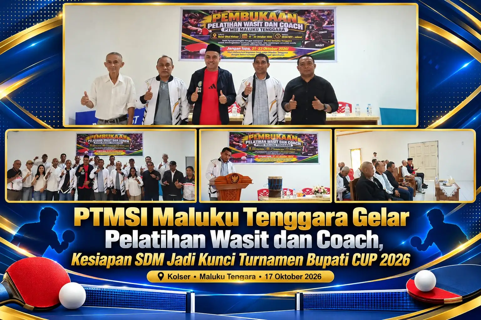 PTMSI MALUKU TENGGARA GELAR PELATIHAN WASIT DAN COACH, KESIAPAN SDM JADI KUNCI TURNAMEN BUPATI CUP 2026