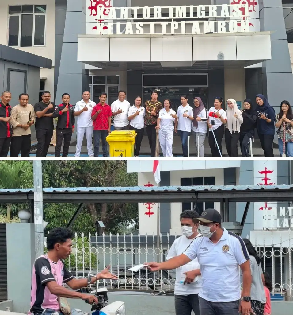 Respons Cepat Kabut Asap, Kantor Imigrasi Ambon Gelar Aksi Bakti Sosial dan Bagi Masker