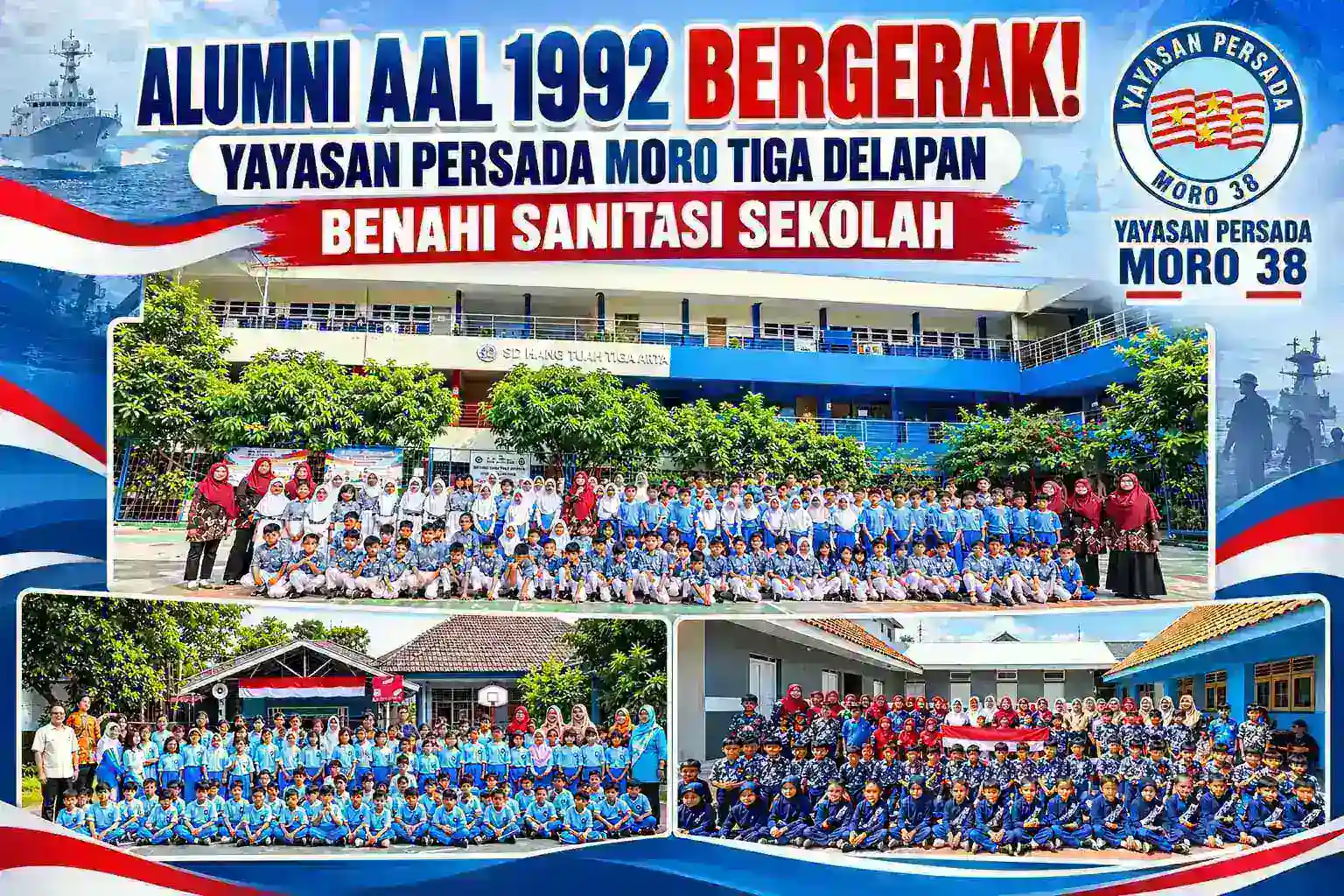 ALUMNI AAL 1992 BERGERAK! YAYASAN PERSADA MORO TIGA DELAPAN BENAHI SANITASI SEKOLAH, KESEHATAN SISWA JADI PRIORITAS