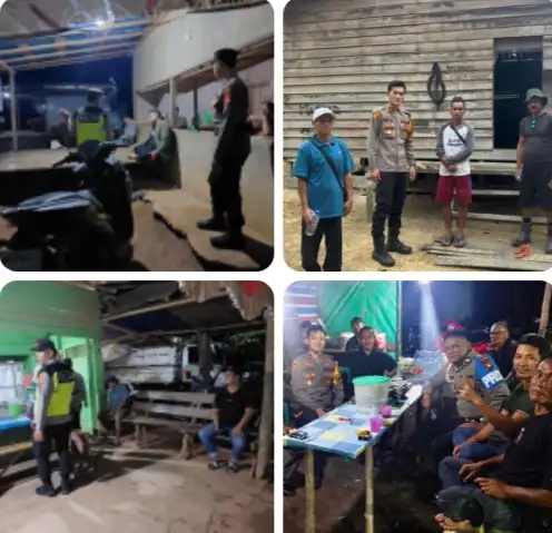 Jaga Kamtibmas, Polsek Marau Gencarkan Patroli Dialogis di Desa air upas dan Desa Gahang Kecamatan Air Upas
