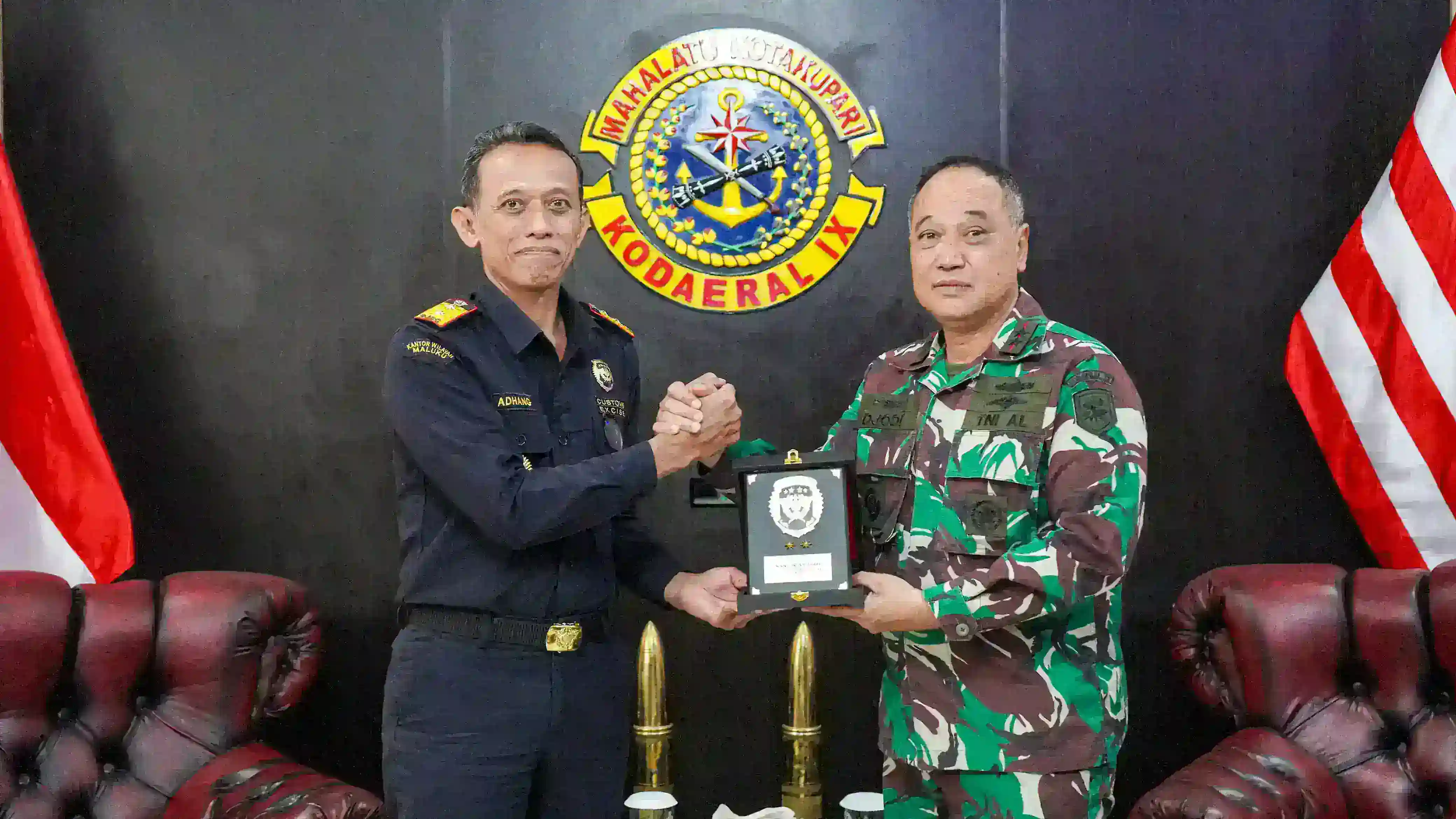 Dankodaeral IX Terima Kunjungan Perdana Kakanwil Bea Cukai Maluku, Perkuat Sinergi Pengawasan Maritim
