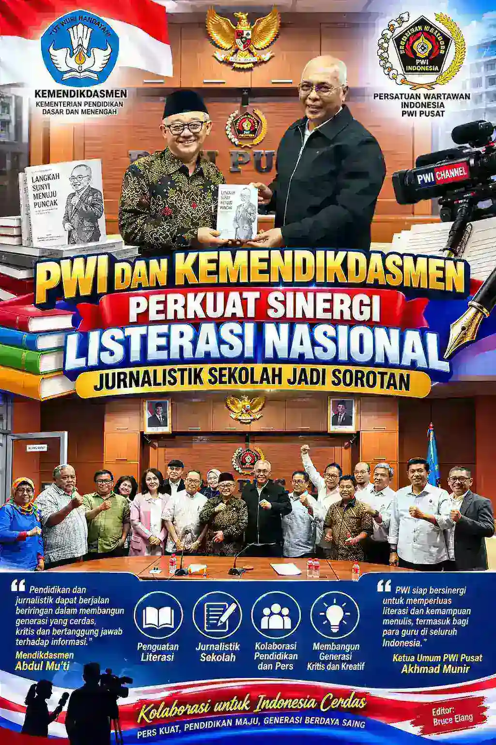 PWI dan Kemendikdasmen Perkuat Sinergi Literasi Nasional, Jurnalistik Sekolah Jadi Sorotan